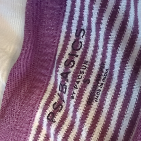 PacSun Purple & White Striped Tshirt - Small - Picture 3 of 6